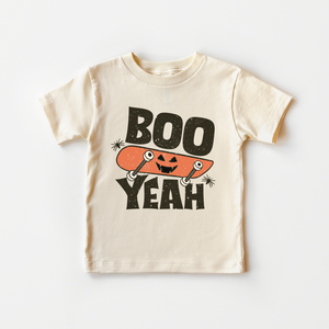 Boo Yeah Toddler Shirt - Retro Halloween Kids Tee