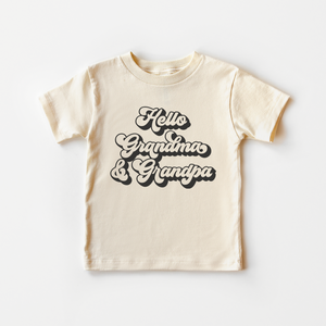 Hello Grandma & Grandpa Toddler Shirt - Retro Announcement Kids Tee