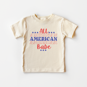 All American Babe Toddler Shirt - Girls Patriotic Kids Tee