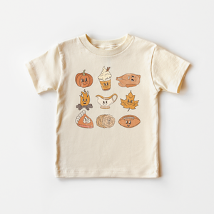 Fall Natural Toddler Shirt - Retro Thanksgiving Kids Tee