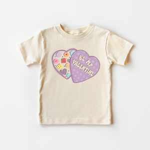 Be My Valentine Toddler Shirt - Girls Retro Candy Hearts Kids Tee
