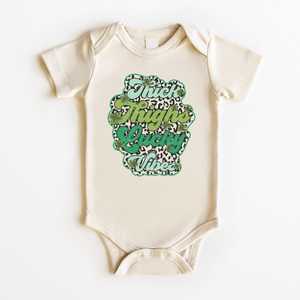 Thick Thighs Lucky Vibes Onesie - Funny St. Patricks Day Natural Bodysuit