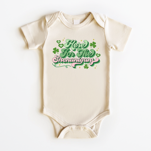 Here For The Shenanigans Onesie - Funny St Patrick's Day Bodysuit