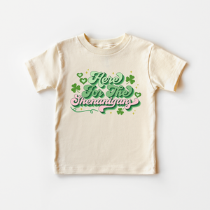Here For The Shenanigans Toddler Shirt - Funny St Patrick's Day Kids Shirt