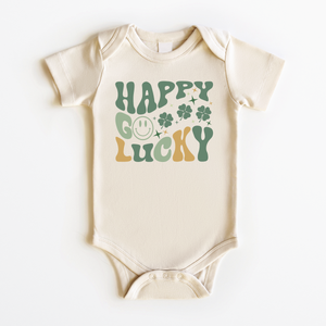 Happy Go Lucky Baby Onesie - Retro St Patrick's Day Bodysuit