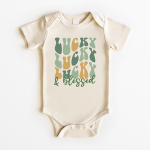 Lucky & Blessed Baby Onesie - Retro St Patrick's Day Bodysuit