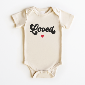 Loved Baby Onesie - Retro Valentine's Day Bodysuit