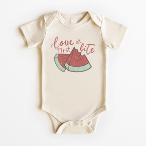 Love At First Bite Baby Onesie - Retro Watermelon Bodysuit