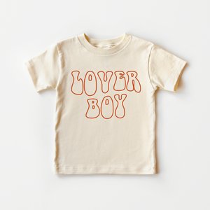 Lover Boy Natural Kids Shirt - Retro Red Toddler Tee