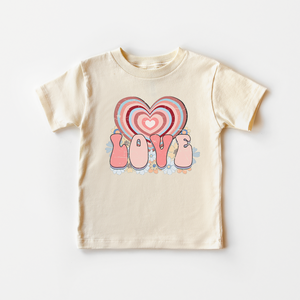 Retro Love Heart Kids Shirt - Cute Valentines Day Toddler Tee