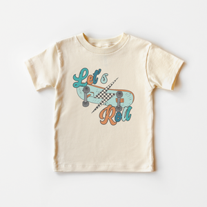 Let's Roll Toddler Boy Shirt - Retro Skateboard Tee