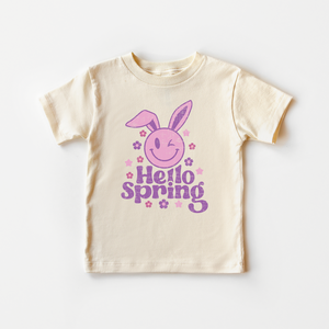 Hello Spring Bunny Tee - Retro Springtime Toddler Shirt