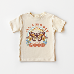 Life Is Good Toddler Shirt - Retro Boho Natural Tee