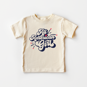All American Girl Toddler Shirt - Retro Patriotic Tee