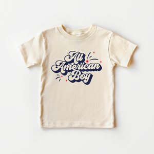 All American Boy Toddler Shirt - Retro Patriotic Tee