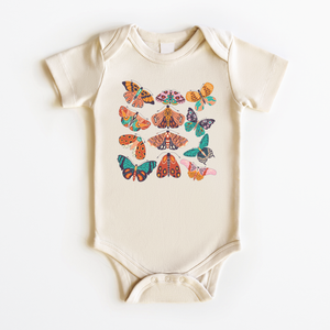 Boho Moth Baby Onesie - Butterfly Natural Bodysuit