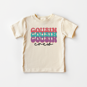 Cousin Crew Toddler Shirt - Retro Cute Cousin Natural Tee