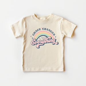 Grace Changes Everything Toddler Shirt - Retro Religious Natural Tee