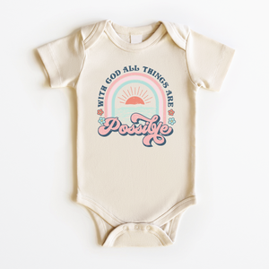 With God All Things Are Possible Onesie - Religious Natural Bodysuit