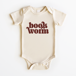 Book Worm Baby Onesie - Retro Natural Bodysuit