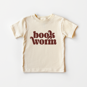 Book Worm Toddler Shirt - Retro Natural Toddler Tee