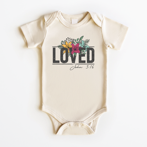 Loved Baby Onesie - John 3:16 Natural Bodysuit