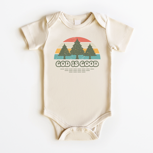 God Is Good Baby Onesie - Retro Religious Bodysuit