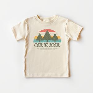 God Is Good Toddler Shirt - Retro Religious Tee