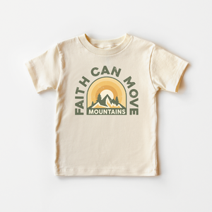 Faith Can Move Mountains Toddler Shirt - Retro Religious Natural Kids Tee