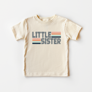 Retro Little Sister Toddler Shirt - Girls Sibling Shirt