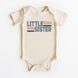 Retro Little Sister Onesie - Girls Sibling Bodysuit