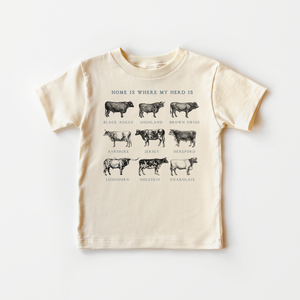 Home Is Where My Herd Is Toddler Shirt - Vintage Farm Kids Shirt