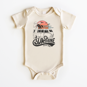 Sunshine On My Mind Baby Onesie - Retro Summer Bodysuit