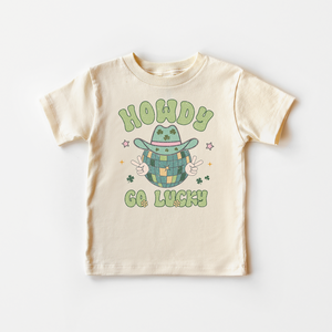 Retro St Patrick's Day Kids Shirt - Howdy Go Lucky Toddler Shirt