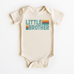 Retro Little Brother Onesie - Boys Sibling Bodysuit