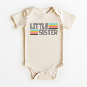 Retro Little Sister Onesie - Girls Sibling Bodysuit