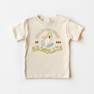 Retro Easter Toddler Shirt -  Follow The Bunny Easter Cute Kids Tee