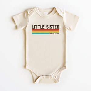Little Sister Limited Edition Onesie - Retro Girls Matching Sister Rainbow Bodysuit
