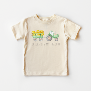 Chicks Dig My Tractor Toddler Shirt - Funny Boys Easter Tee