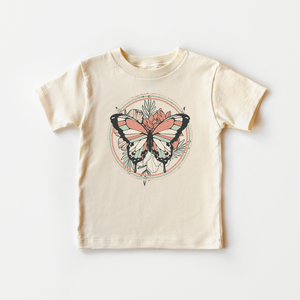 Boho Butterfly Toddler Shirt - Girls Vintage Natural Tee