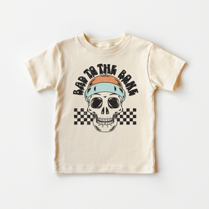 Bad To The Bone Toddler Shirt - Boys Checkered Skull Tee