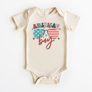 American Boy Baby Onesie - Retro Patriotic Bodysuit