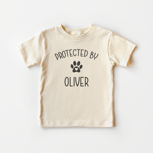 Protected By Dog Toddler Shirt - Cute Personalized Tee