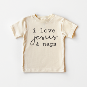 I love Jesus and Naps Toddler Shirt - Funny Religious Tee
