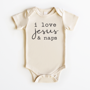 I love Jesus and Naps Onesie - Funny Religious Bodysuit