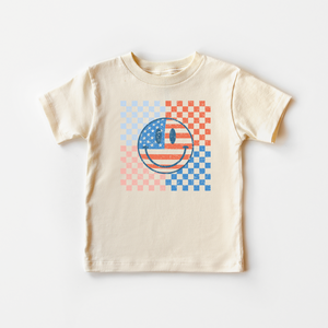 Retro Patriotic Toddler Shirt - Smiley Face Shirt