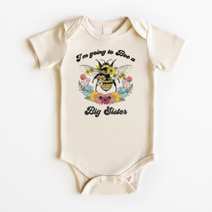 I'm Going To Bee A Big Sister Onesie - Boho Flower Announcement Bodysuit