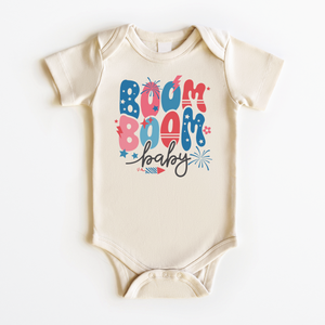 Retro Boom Boom Baby Onesie® - 4th of July Fireworks Bodysuit