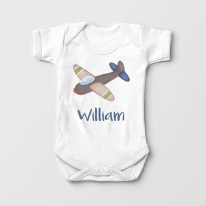 Personalized Airplane Baby Onesie - Cute