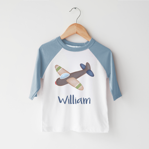 Personalized Airplane Toddler Shirt - Cute